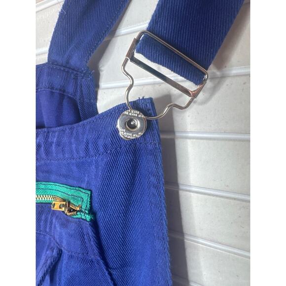 Miss Look Floral Overalls Women’s Medium Dark Blue 100% Cotton Tapered Leg - Picture 4 of 6